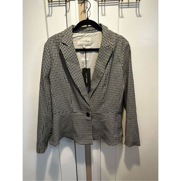 Alice Hope NWT Small Black Plaid Blazer Jacket Suit Separate - Picture 1 of 5